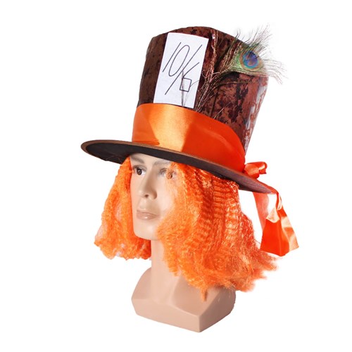 Crazy Hatter Hat with hair