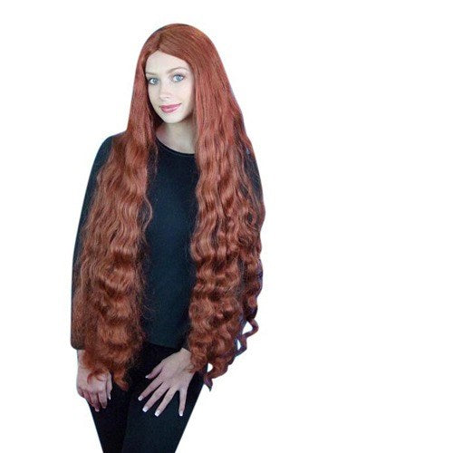 extra long auburn aerial mermaid disney wig 