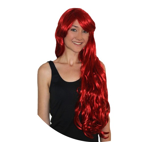 red mermaid wig