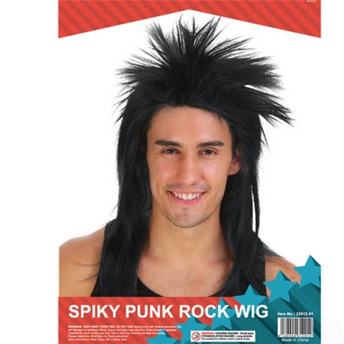Spiky Punk Rock Wig - Black