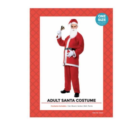 adult cheap red santa costume with pants top beard hat 