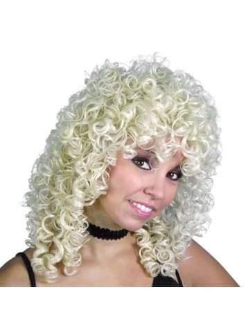 1980s perm wig ringlets blond rockstar 