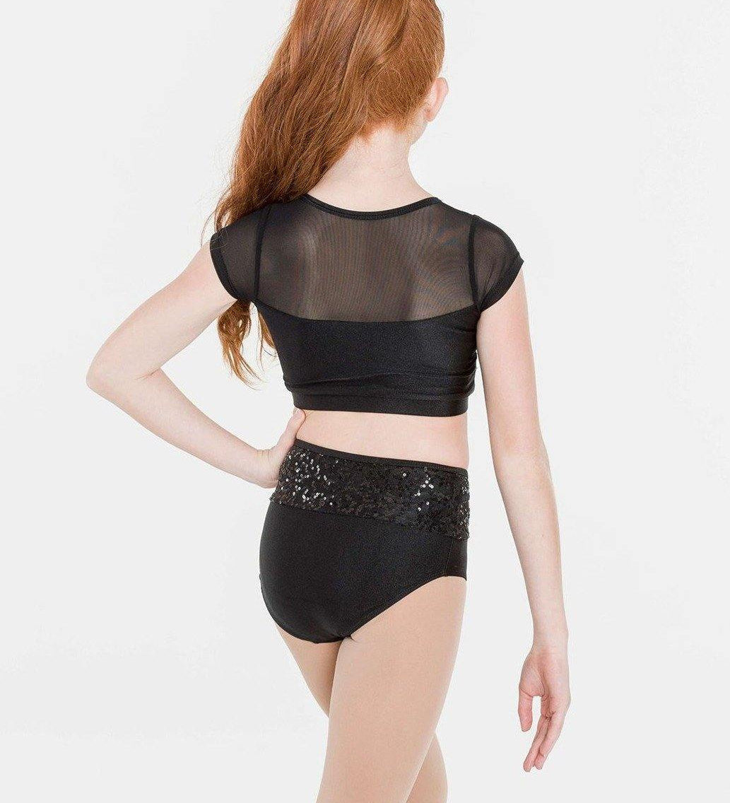 Attitude Sequin Crop Top | Black  Dancewear Australia