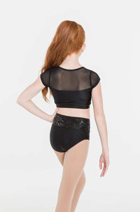 Attitude Sequin Crop Top | Black  Dancewear Australia