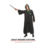 Adult Wizard Robe & Glasses - Green Slytherin