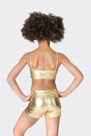 gold crop top mettalic dance costume studio 7 dancewear