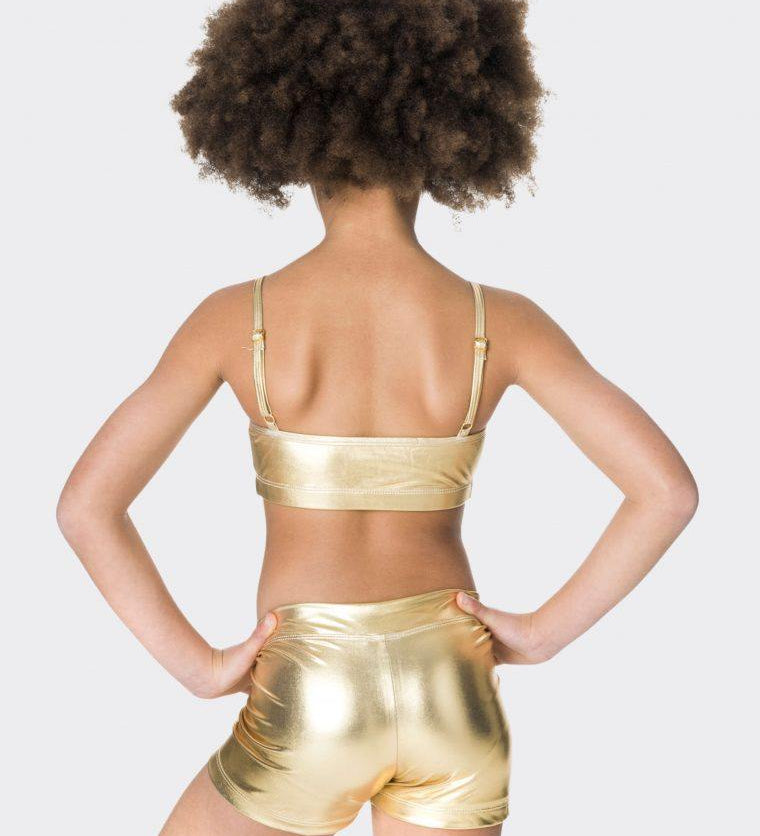 gold crop top mettalic dance costume studio 7 dancewear
