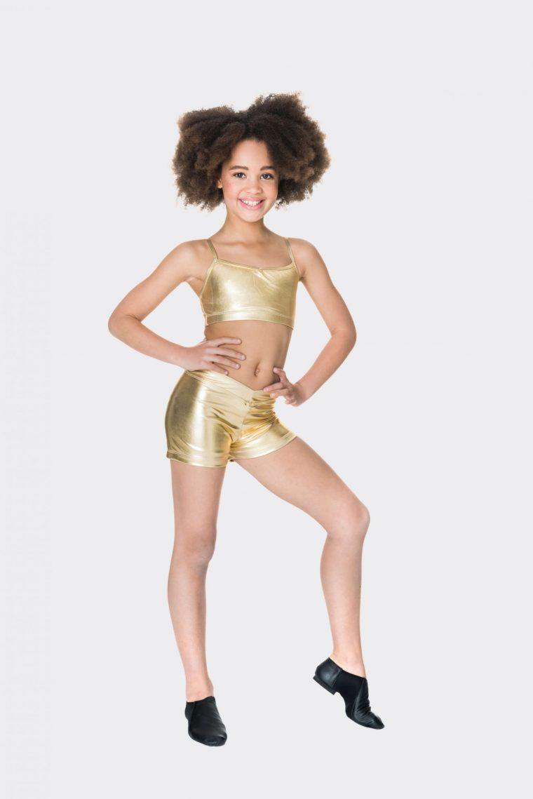 gold crop top mettalic dance costume studio 7 dancewear