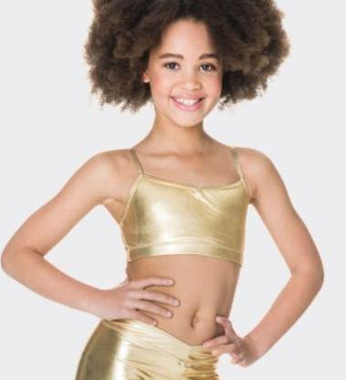 gold crop top mettalic dance costume studio 7 dancewear