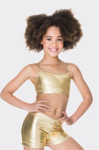 gold crop top mettalic dance costume studio 7 dancewear