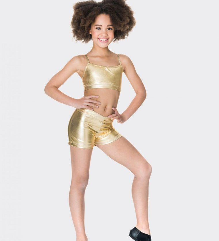 gold crop top mettalic dance costume studio 7 dancewear