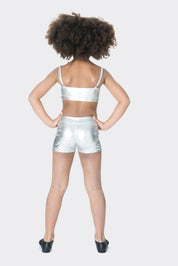 gold crop top mettalic dance costume studio 7 dancewear