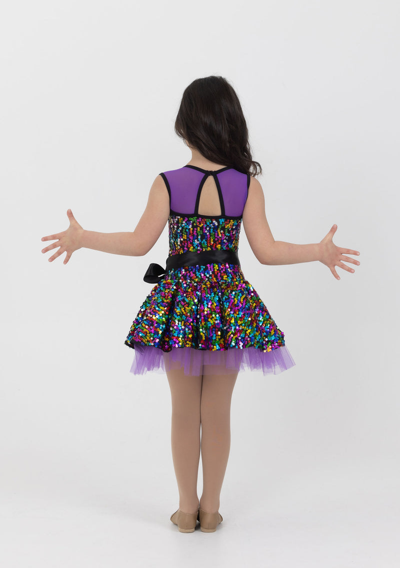 sequin party dress rainbow purple child