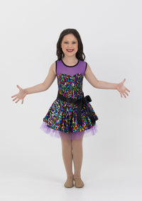 sequin party dress rainbow purple child