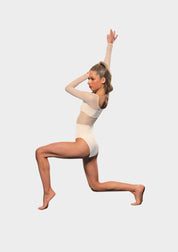 mesh panel white leotard contemporary costume base dancewear studio 7