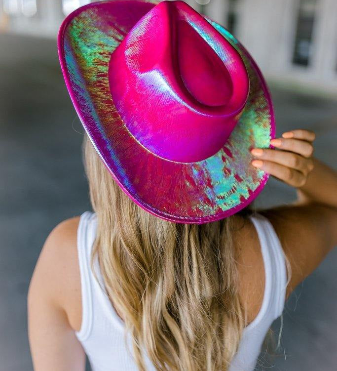 space cowboy hat in hot pink