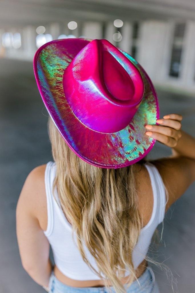 space cowboy hat in hot pink