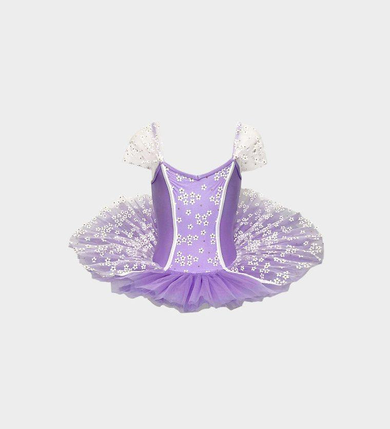 daisy lilac child tutu puff sleeves dance costume