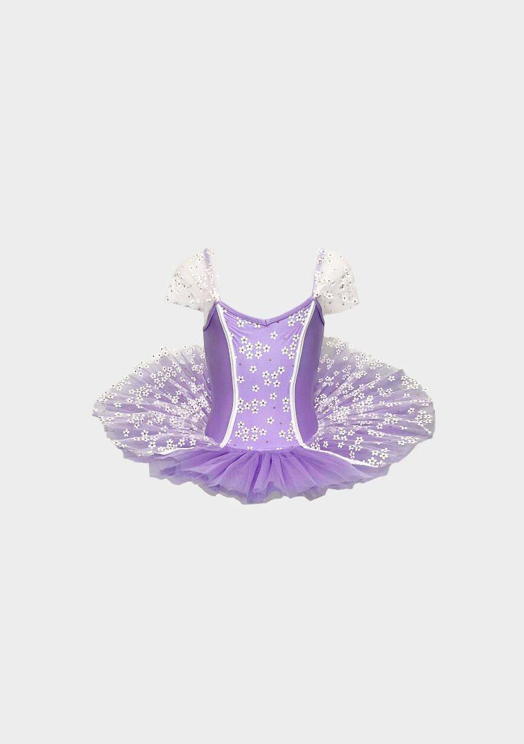 daisy lilac child tutu puff sleeves dance costume