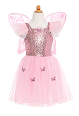 Pink Sequins Butterfly Dress & Wings