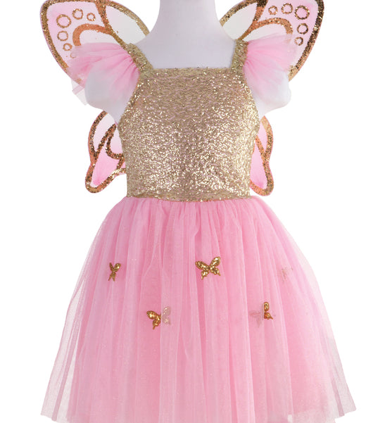 Gold Sequins Butterfly Dress & Wings