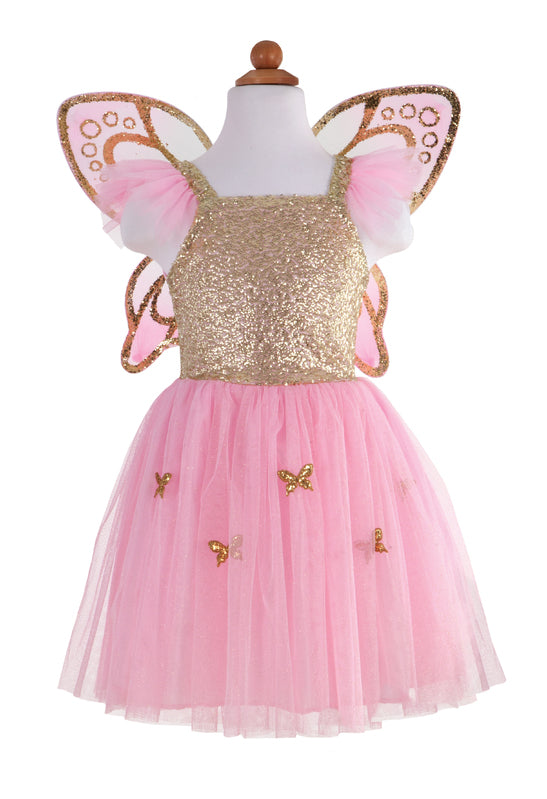 Gold Sequins Butterfly Dress & Wings