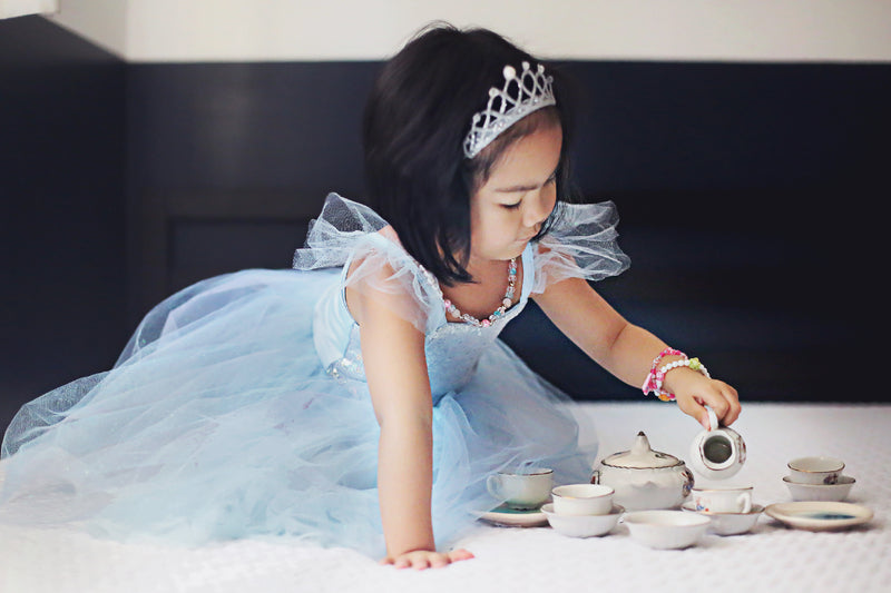 Blue Sequins Princess elsa Dress