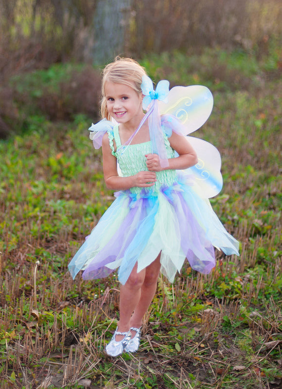 Green Butterfly Dress & Wings with Wand