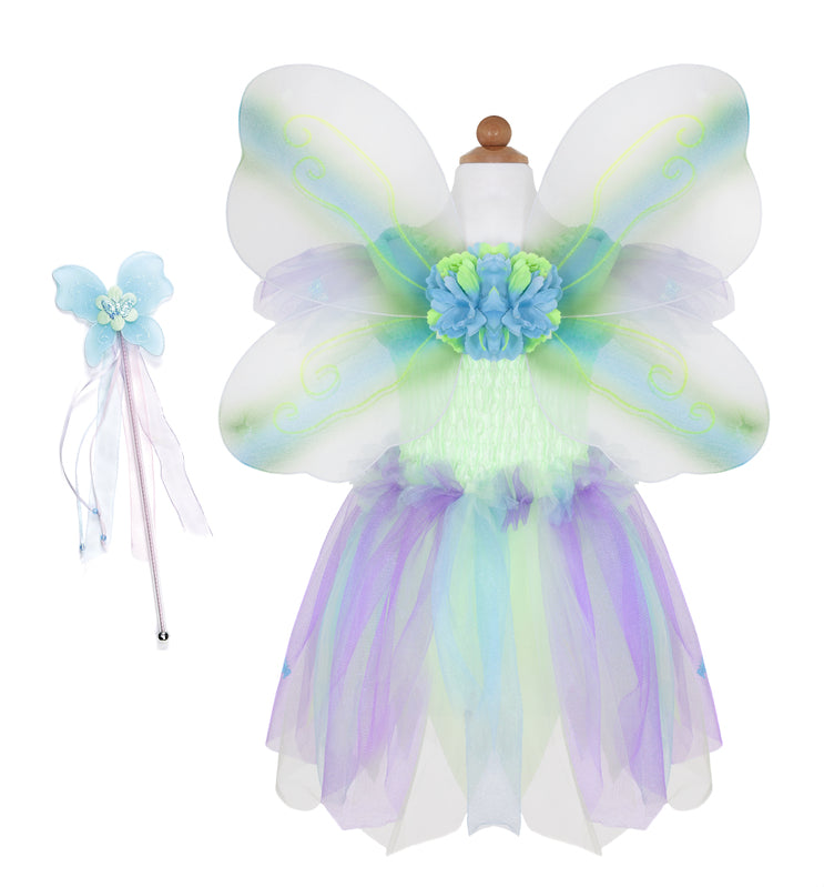 pastel green purple fairy dress