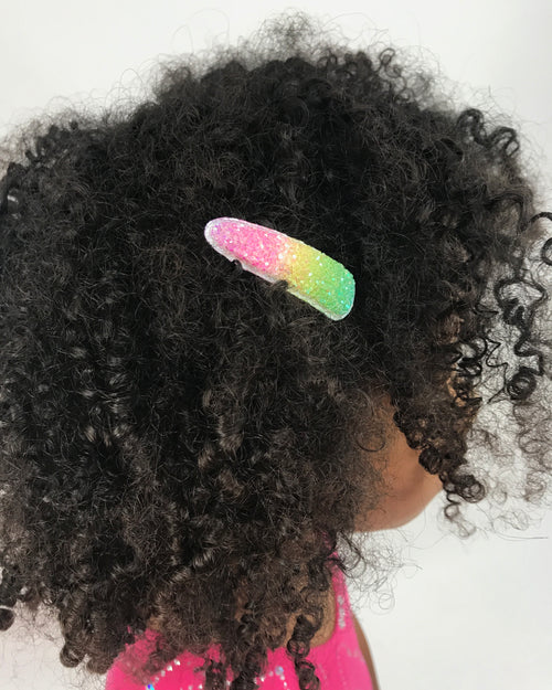 Rainbow Chunky Glitter Snap Clips 