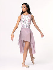 white purple floral leotard'