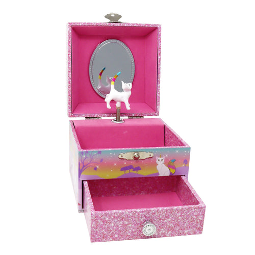 musical jewellery box unicorn cat