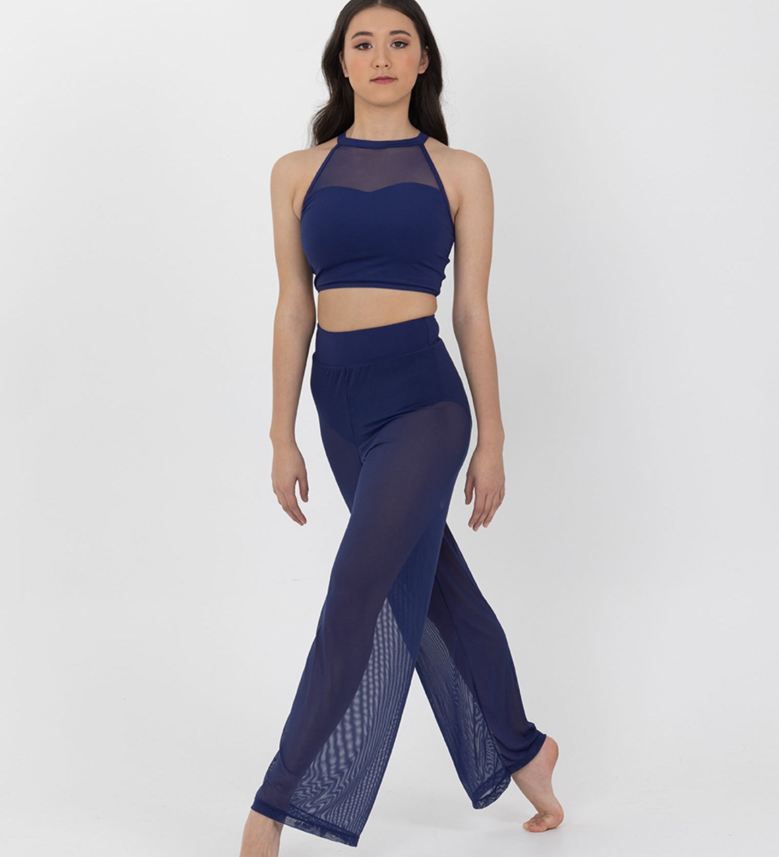 navy mesh performance pants dancewear costume