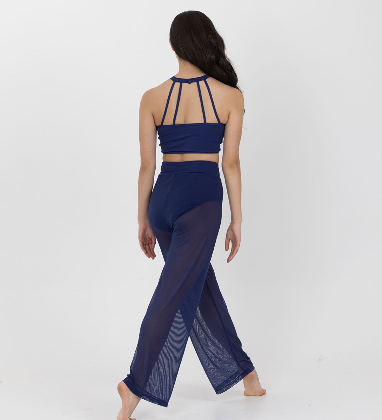 navy crop top mesh dancewear