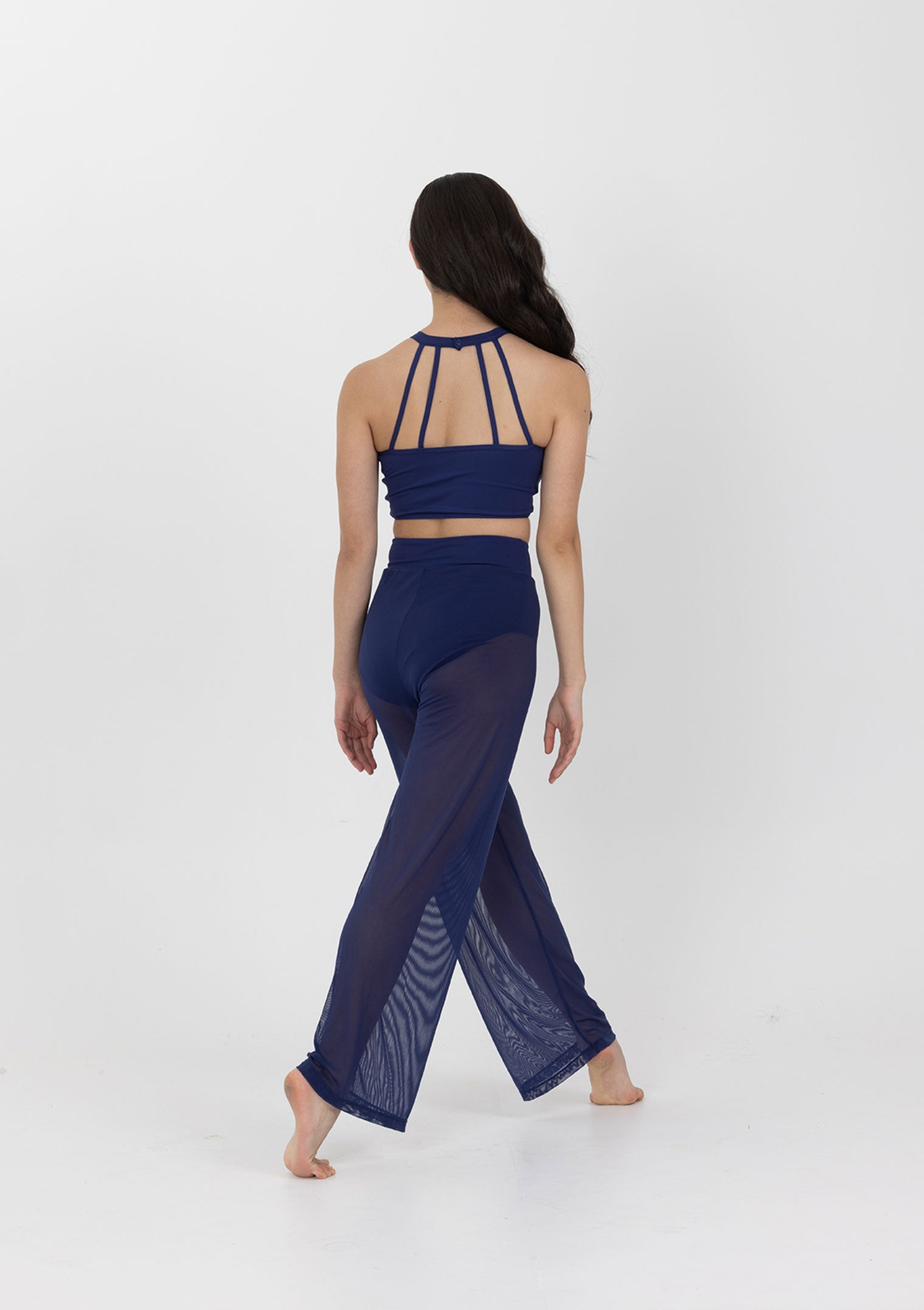 navy crop top mesh dancewear