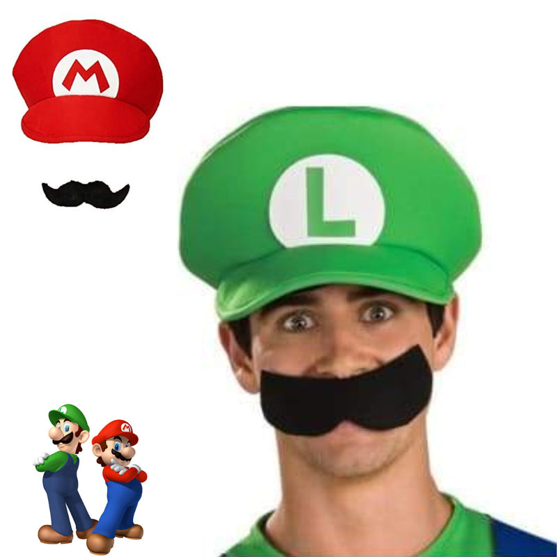 Mario & Luigi Set - Hat & Moe costume kit