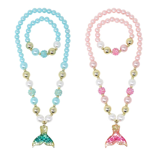 Mermaid Tail Necklace & Bracelet Set