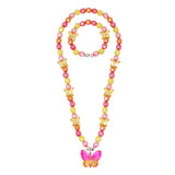 Rainbow Butterfly Necklace & Bracelet Set