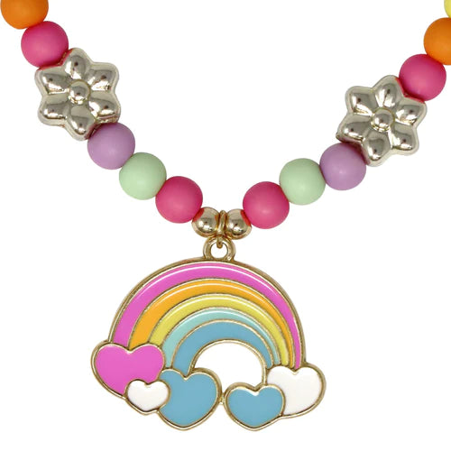 Rainbow Necklace and Bracelet Set