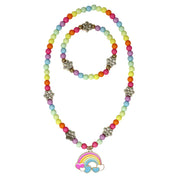 Rainbow Necklace and Bracelet Set