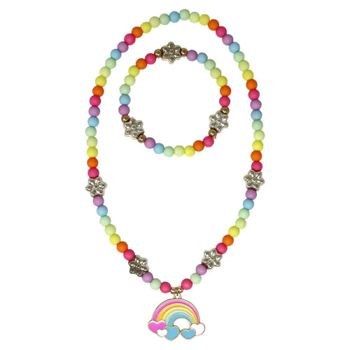 Rainbow Necklace and Bracelet Set