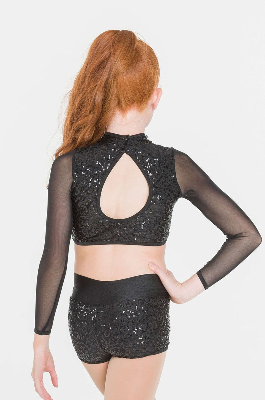 Long Sleeve Sequin Crop Top Studio 7 Dancewear Australia Nunawading