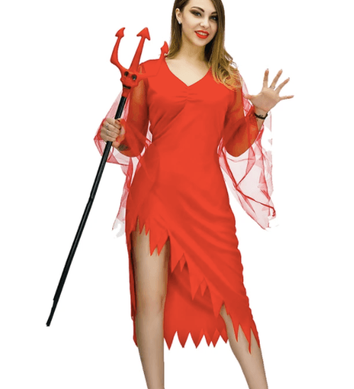 Adult Devil Lady Costume Halloween fancy dress party