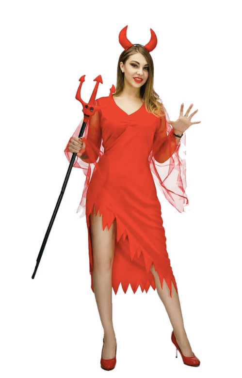 Adult Devil Lady Costume Halloween fancy dress party
