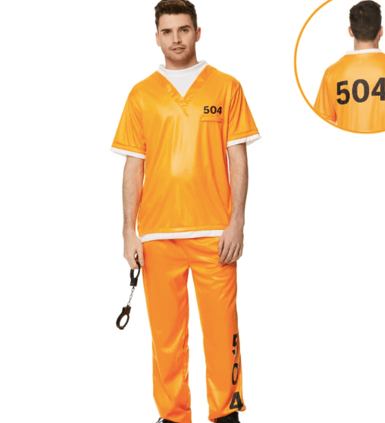 Adult Orange Prisoner Inmate Costume