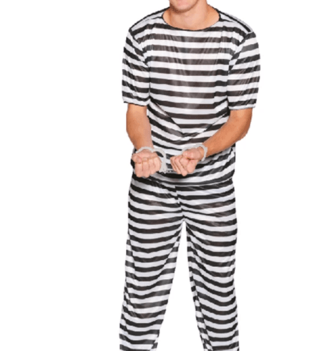 Adult Prisoner Man Costume fancy dress jail