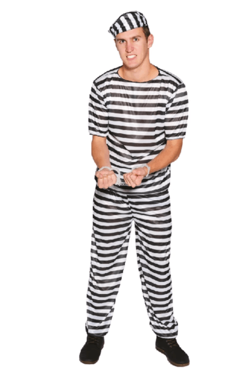 Adult Prisoner Man Costume fancy dress jail