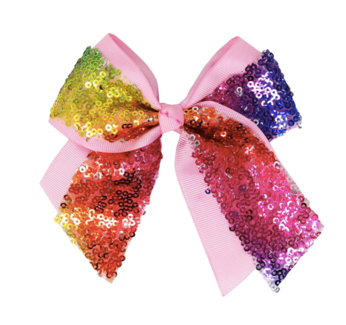 Rainbow Sequin Bow