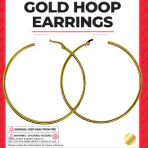 gold hoop earrings costume party