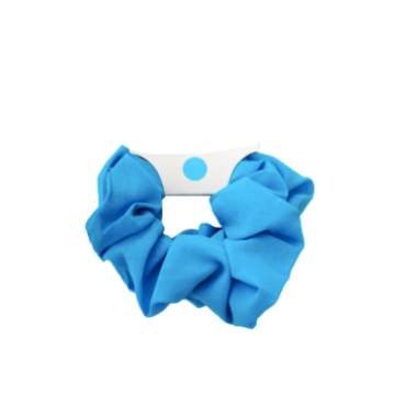 neon blue 80s scrunchie